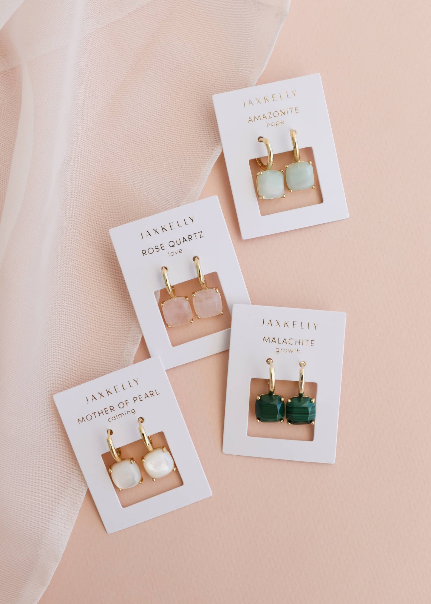 JaxKelly - Gemstone Mini Drop - Rose Quartz