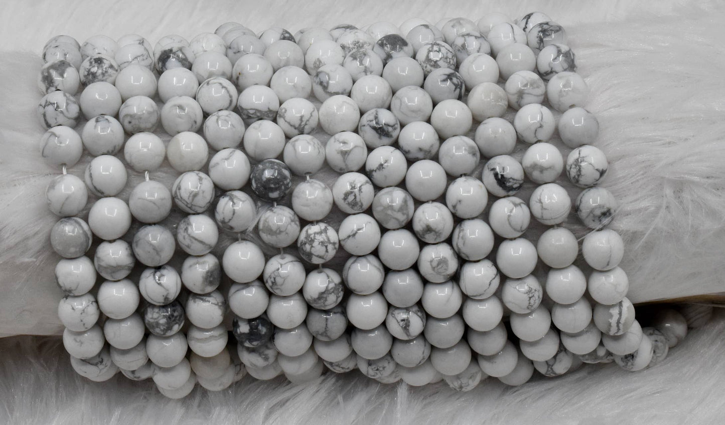 Soothing Crystals - Howlite Round Beads, 4,6,8,10,12,mm Mala for Jewelry Beads