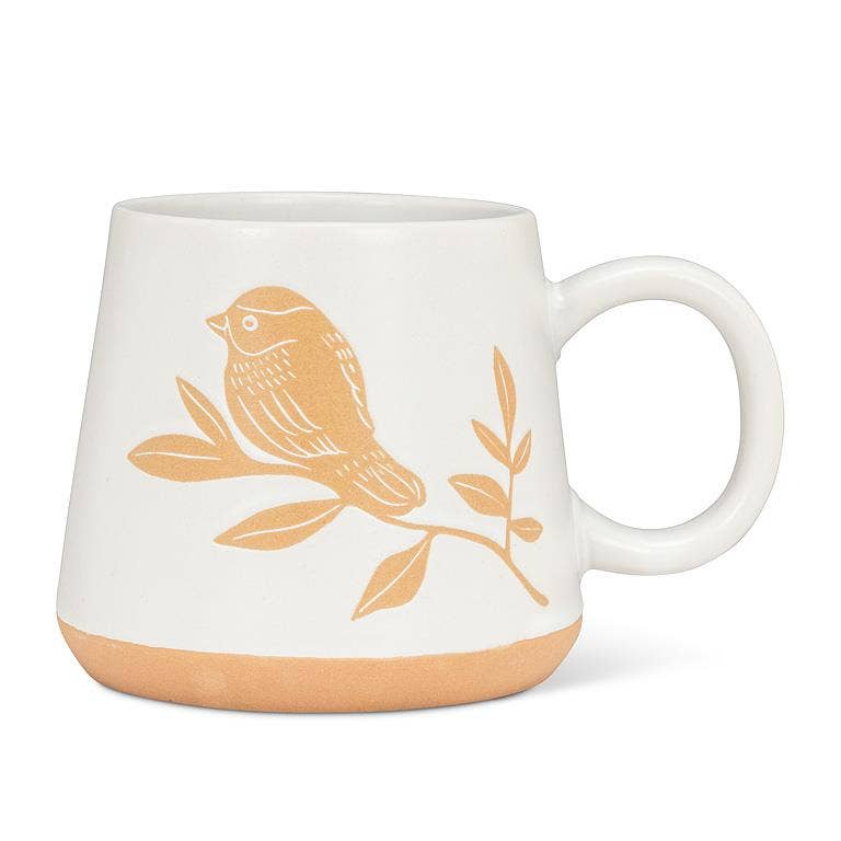 Abbott - Oversized Mug with Birds on Branch-4"H(17oz)