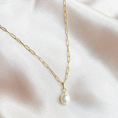 True by Kristy Jewelry - Baroque Pearl Necklace Gold Filled