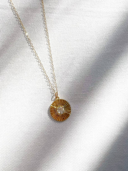 True by Kristy Jewelry - Sunburst Pendant Necklace Gold Filled
