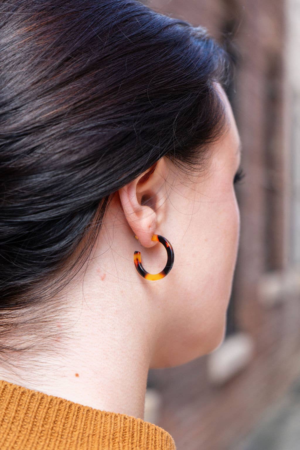 Spiffy & Splendid - Cam Mini Hoops - Tortoise //  Earrings, Jewelry
