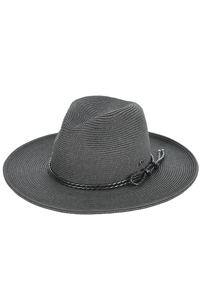 Hana - C.C Leather String Rope Band Paper Panama Hat