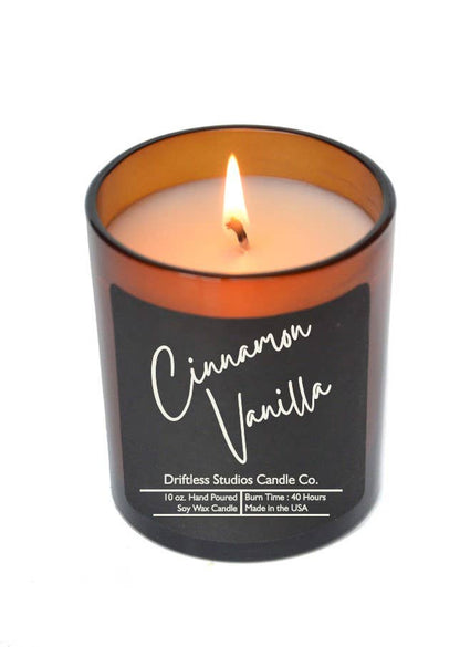 Driftless Studios - Cinnamon Vanilla Soy Candles - 10oz. Candle + Lid