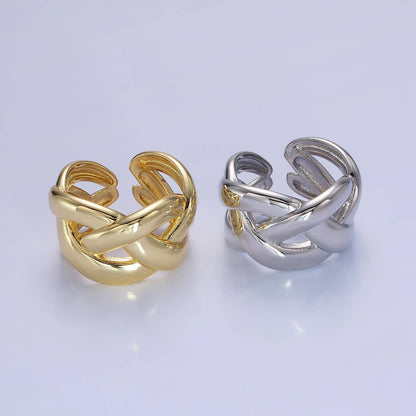 Aim Eternal - 14K Gold Filled Multiple Band Fold Ring in Gold & Silver