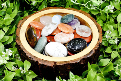 Soothing Crystals - 25pcs Gemstone Worry Stones, Palm Stone, Thumb Stone