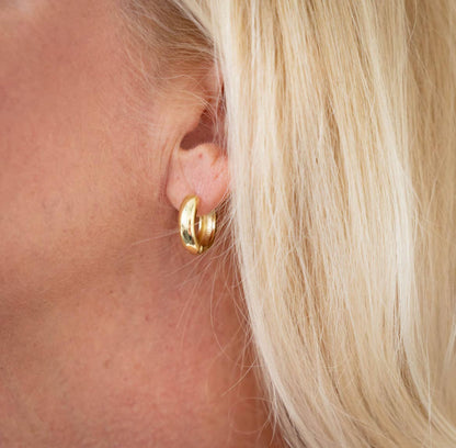 True by Kristy Jewelry - Jake Chunky Huggie Hoops Earrings Gold Filled
