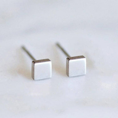Melange Blanc - Ivy square stud earring, square earring, dainty stud