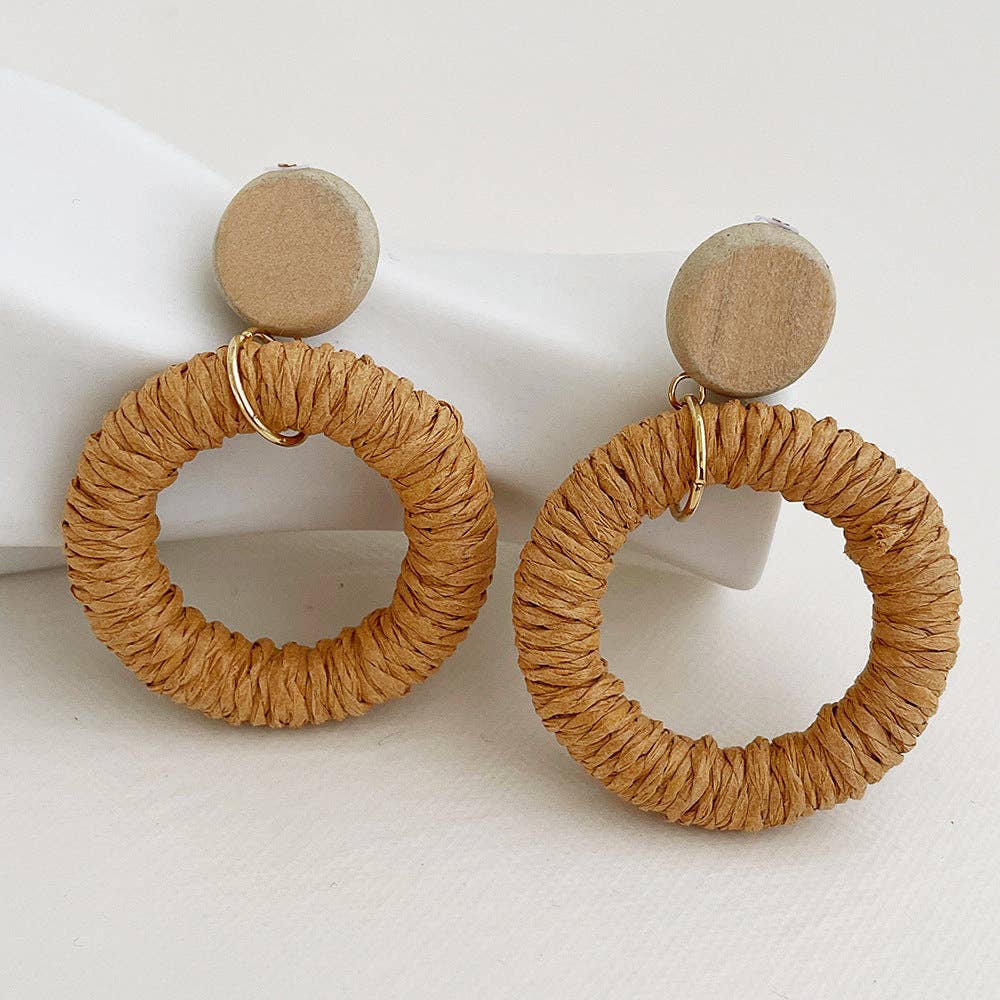 Dipped Shop - Vintage Elegant Wooden Rattan Earrings DPJE1721