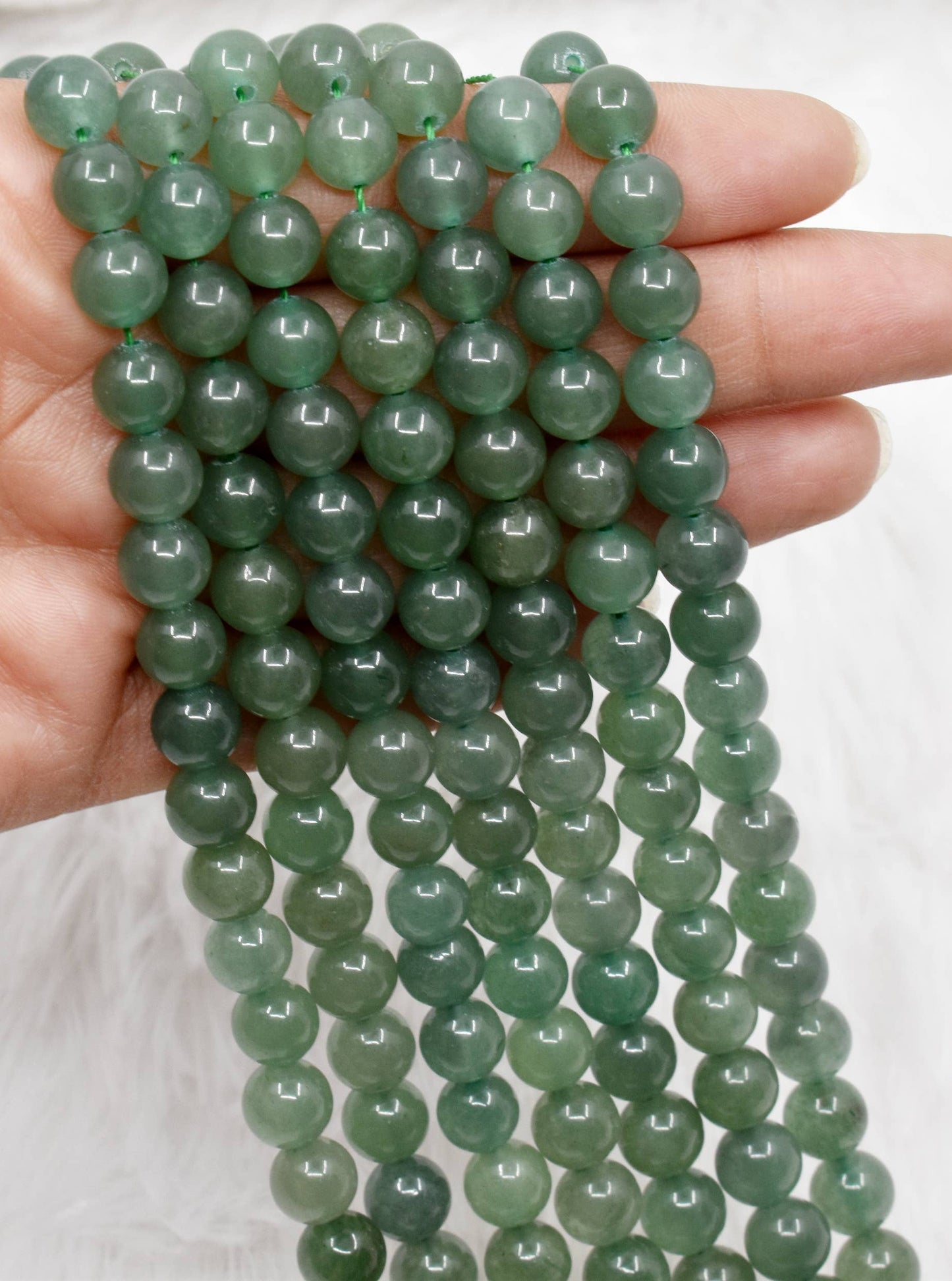 Soothing Crystals - Green Aventurine Round Beads, 4,6,8,10,12mm Mala For Beads