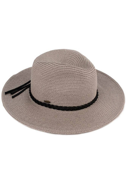 Hana - C.C Straw Panama Hat with Tied Ribbon