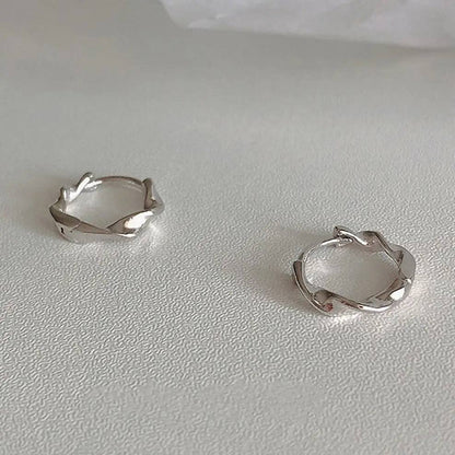 Melange Blanc - Ariel twisted huggie hoop earrings, twist hoop earrings