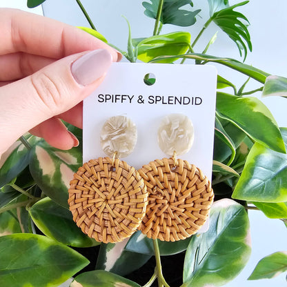 Spiffy & Splendid - Dominica Earrings - Dark Rattan // Resort, Gifts, Jewelry