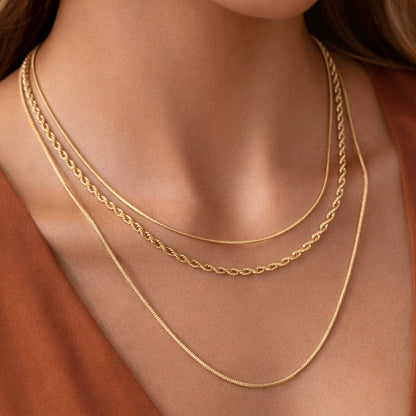 MA211 Mia Accessories - 18K Gold Plated Waterproof Stainless Steel Chain Necklace - 7050