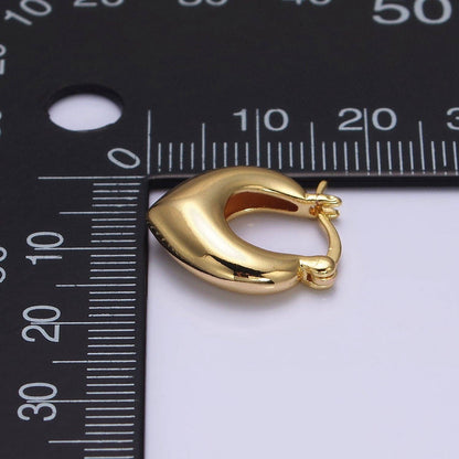 Aim Eternal - 16K Gold Filled V-Shaped Dome French Lock Hoop Earrings