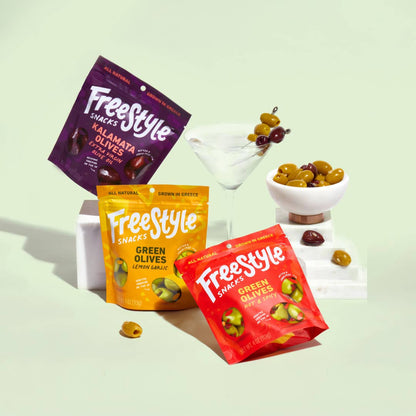 Freestyle Snacks - Hot & Spicy Green Olives 4oz - Freestyle Snacks