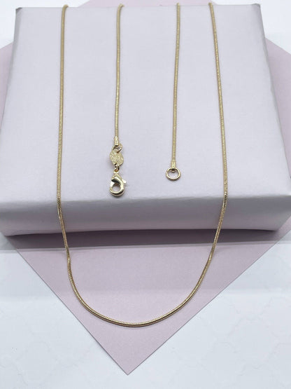 Milie Jewels - 18k Gold Filled Round Snake Textured Chain Cola De Raton