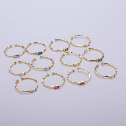Aim Eternal - Minimalist Birthstone Ring • Cz Ring in Gold • Dainty Birthstone Ring • Stacking Ring • Valentine Gifts for Mom Wife Friend  R-216 R-218 R-219 R-220 R-223