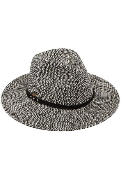 Hana - C.C Suede Band Trim Panama Sun Hat