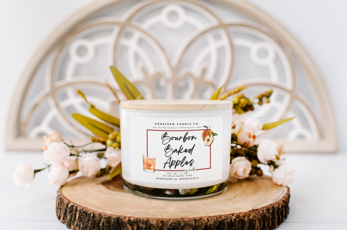 HC102 Honeydew Candle Co. - 3 Wick Candle Bourbon Baked Apples