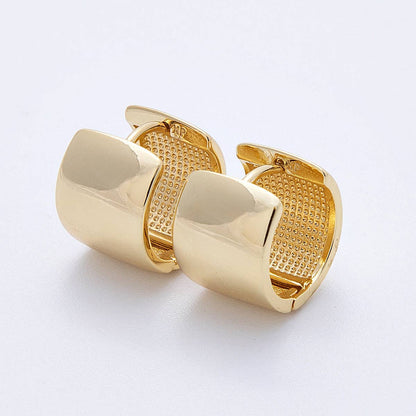 Aim Eternal - 14K Gold Filled 14.5mm Wide Chubby Minimalist Hoops Earrings | EARRINGS-00182