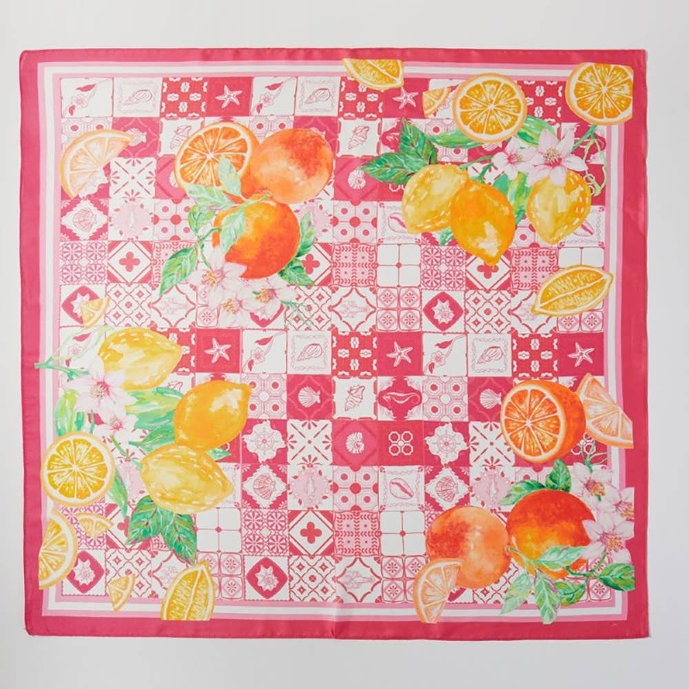 Anarchy Street - Lemon And Orange Print Square Bandana Scarf