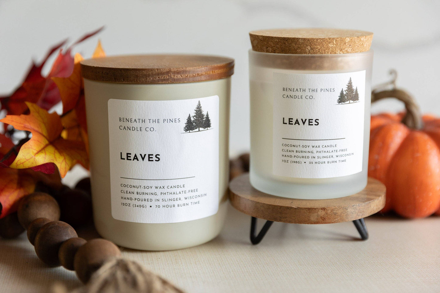 Beneath The Pines Candle Co. - Leaves: Coconut-Soy Candle
