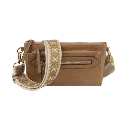 Handbag Factory Corp - Small retangular front zipper guitar strap crossbody