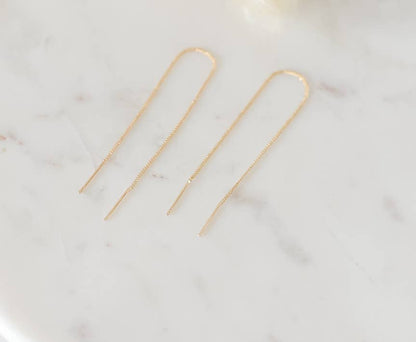 Bella Rey jewelry - The Tiffany gold plated chain threader earrings