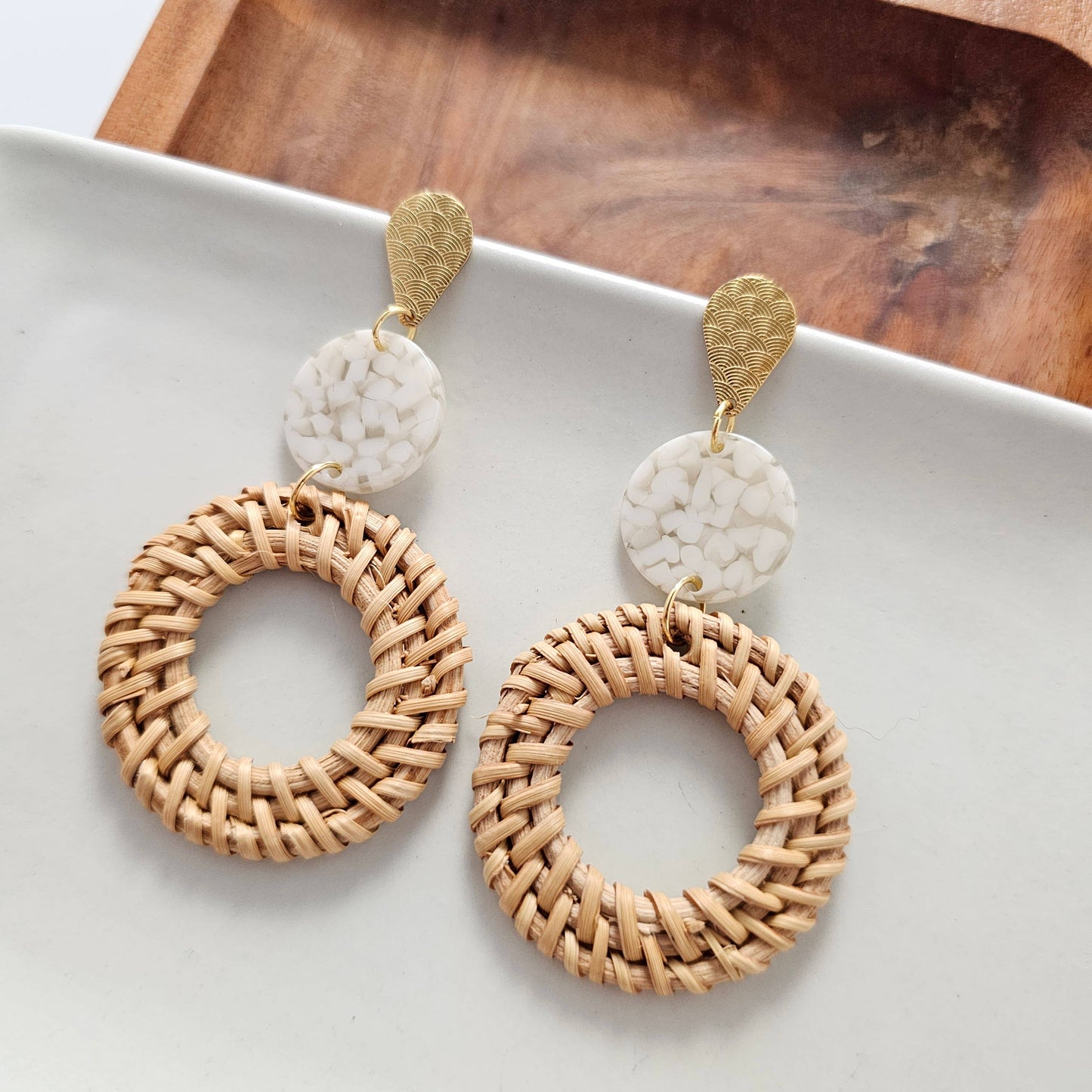 Spiffy & Splendid - Lana Earrings - Dark Rattan // Resort, Jewelry