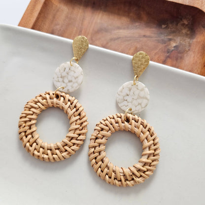 Spiffy & Splendid - Lana Earrings - Dark Rattan // Resort, Jewelry
