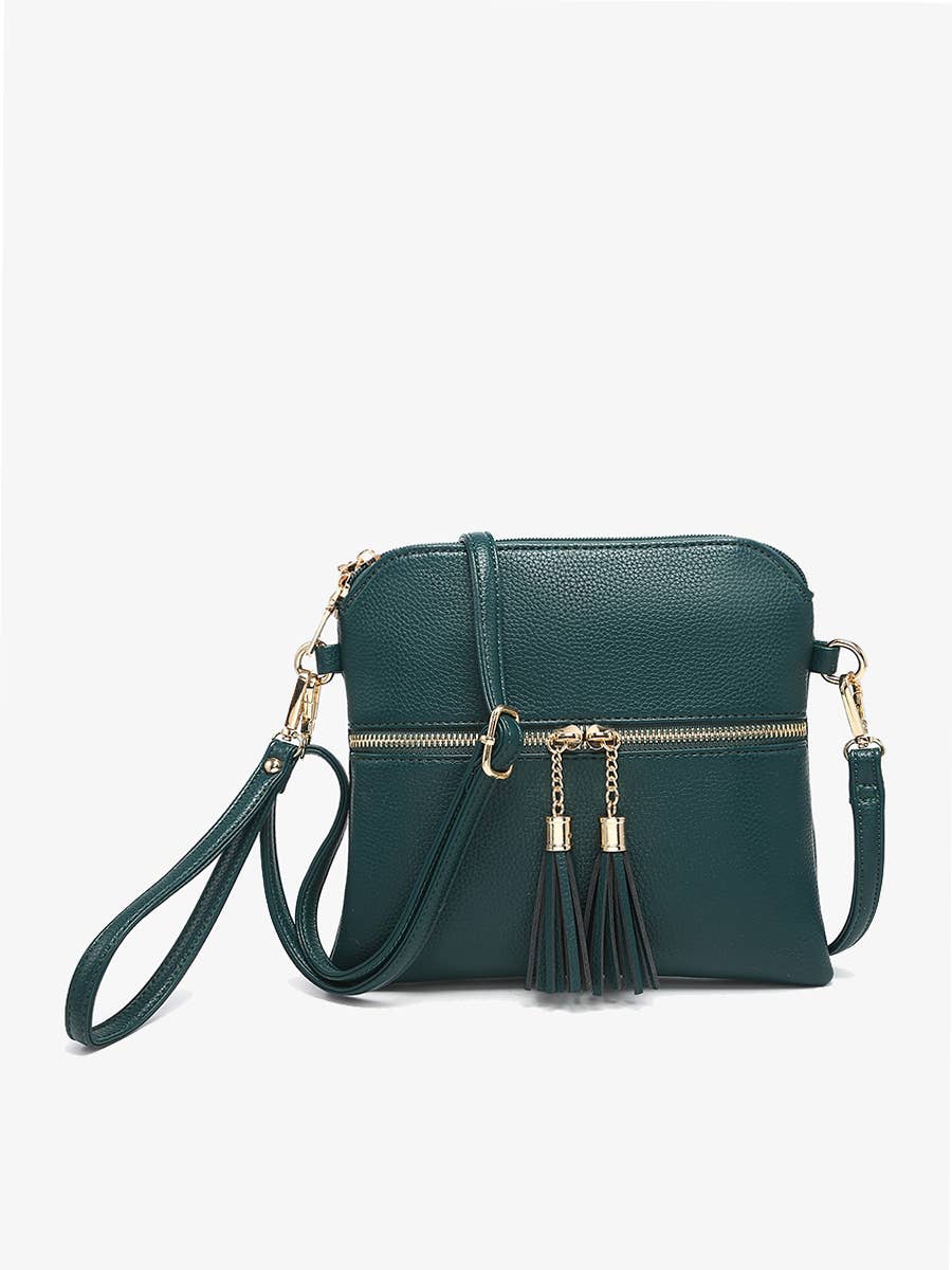 Jen & Co. - M1785 Tara Double Zip Crossbody Bag/Wristlet