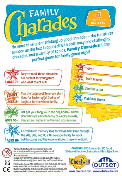 Outset Games and Cobble Hill Puzzles - Family Charades Retro Design - Perfect for Family Game Night