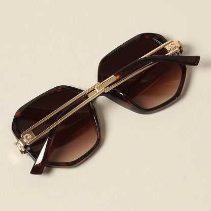 Fashion City - Women's Unique Temples Geometric Sunglasses