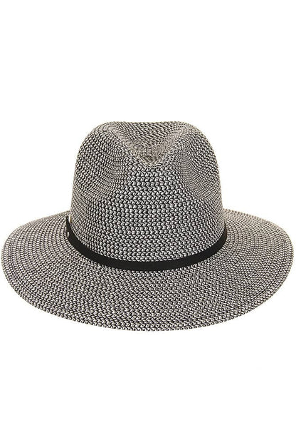 Hana - C.C Suede Band Trim Panama Sun Hat