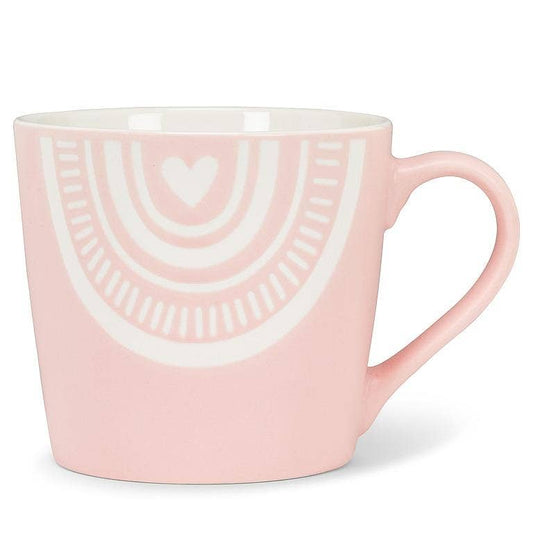 Abbott - Boho Arch with Heart Mug-Pink-3.5"H(13oz)