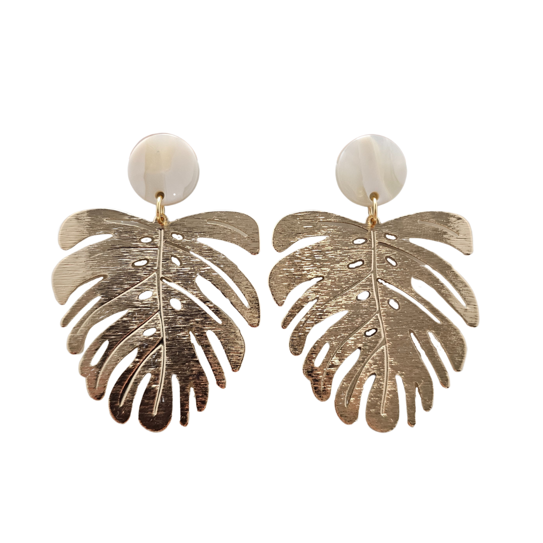 Spiffy & Splendid - Belize Earrings - Ivory // Plant, Resort, Jewelry