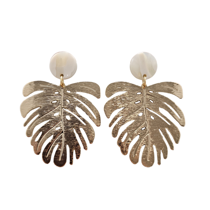 Spiffy & Splendid - Belize Earrings - Ivory // Plant, Resort, Jewelry