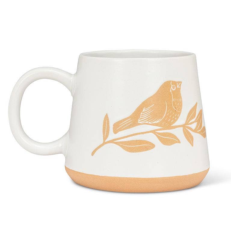 Abbott - Oversized Mug with Birds on Branch-4"H(17oz)
