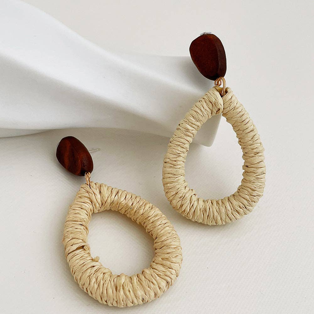 Dipped Shop - Vintage Elegant Wooden Rattan Earrings DPJE1721