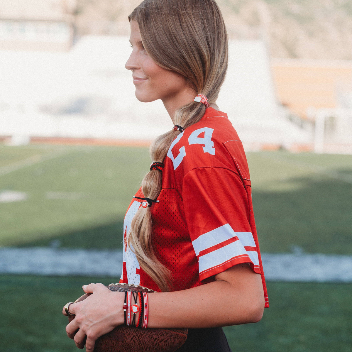 K'lani hair tie bracelets - University of Wisconsin Game Day Hair Tie Bracelets