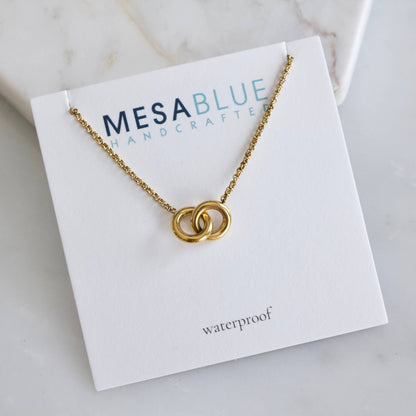 Mesa Blue - Interlock Necklace - Waterproof, PVD