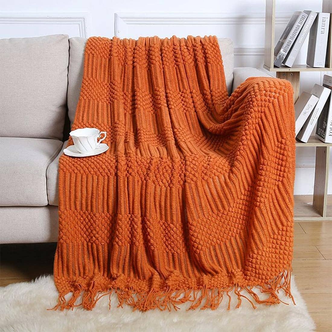 Fennco Styles - Waffle Stripe 50x60 Inch Throw Blanket