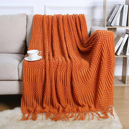 Fennco Styles - Waffle Stripe 50x60 Inch Throw Blanket