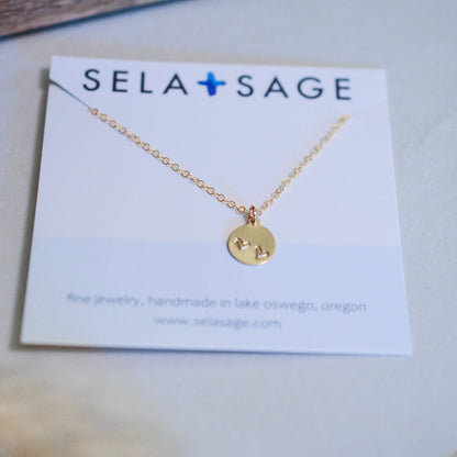 Sela+Sage - Double Heart Necklace, Two Matte Coin Pendant Necklace (2)