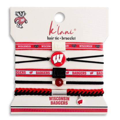 K'lani hair tie bracelets - University of Wisconsin Game Day Hair Tie Bracelets
