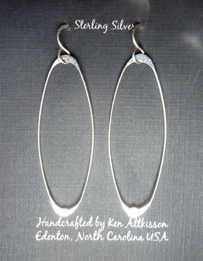 ER292 Ken’s handcrafted jewelry - Sterling Silver Earrings Medium Ovals