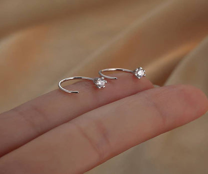 Melange Blanc - 18k gold vermeil E141 huggie hoop earrings, tiny open hoops
