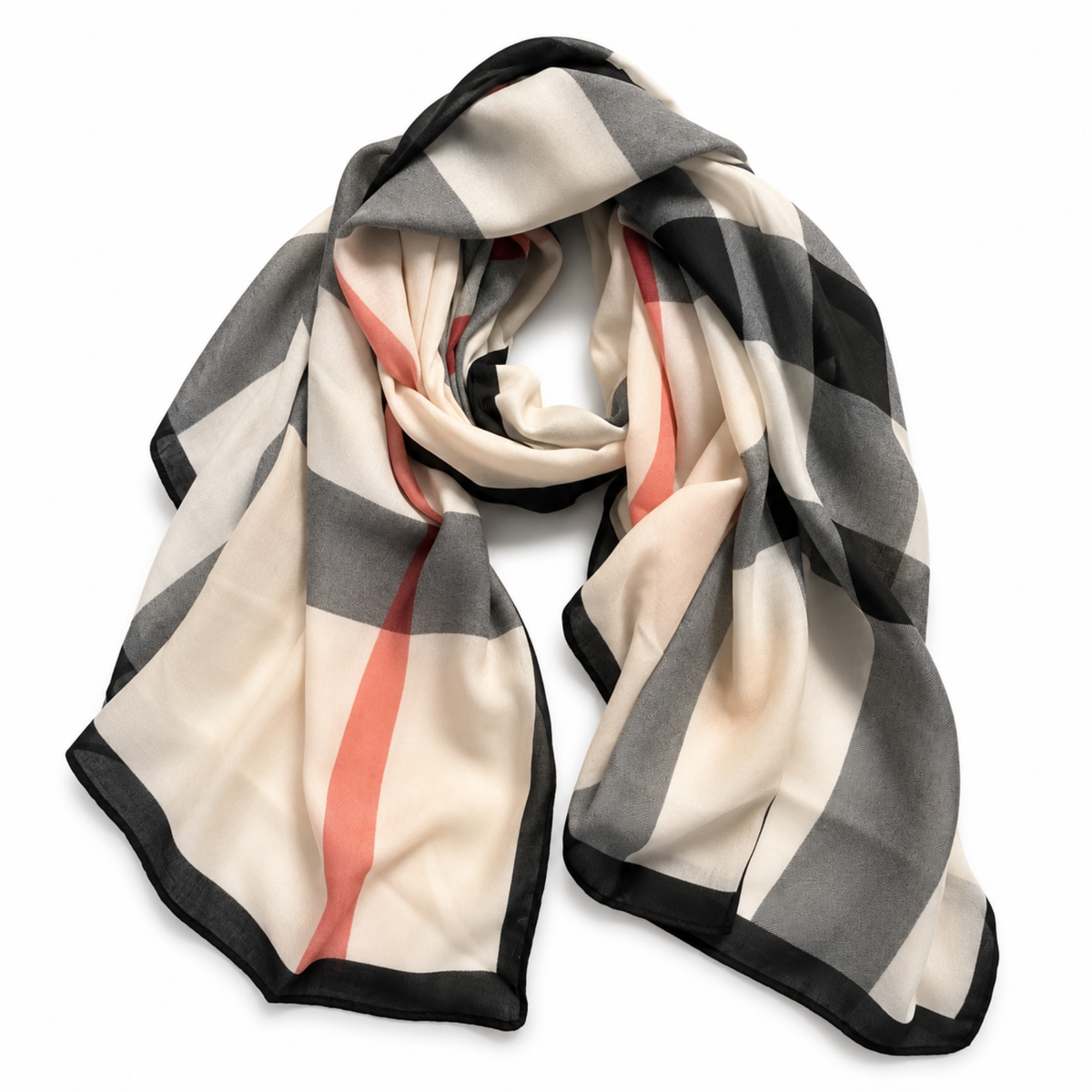 Ellison+Young - Ellison+Young Viscose Oversized Wrap Scarf, Lightweight Shawl