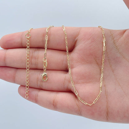 Milie Jewels - 18k Gold Filled 2mm Dainty Paper Clip Chain Necklace for Who